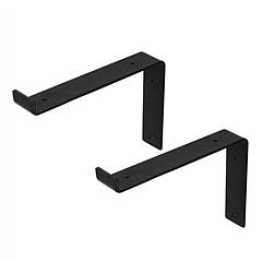 2Pack Wall Mounted Shelf Bracket Heavy Duty L-Shaped Metal Shelf Bracket Rack Support with Screws Set