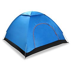 4 Persons Camping Waterproof Tent Pop Up Tent Instant Setup Tent w/2 Mosquito Net Doors Carrying Bag Folding 4 Seasons for Hiking Climbing Adventure F