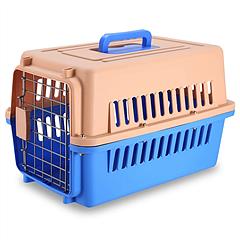 Travel Dog Kennel Carrier Handheld Pet Crate Cage Cat Rabbit Carrier Box w/ 11lbs Max Load Safety Squeeze Latch