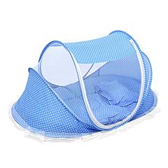 Foldable Baby Travel Bed Portable Infant Mosquito Net Tent Crib Cradle w/ Pillow Mattress Music Box for 0-3 Kids