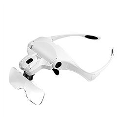 Headband Magnifier LED Illuminated Head Magnifying Glasses Bracket Hands Free Loup with 5 Detachable Lenses