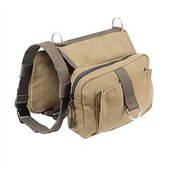 Pet Dog Backpack Hound Hiking Camping Saddle Bag Cotton Canvas For Medium Large Dog