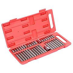 40Pcs Socket Bit Set Hex Torx Spine CRV Combination Bits w/ 3/8