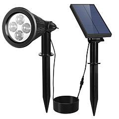 Solar Powered Spotlight Outdoor Dusk To Dawn Light Wall Path Lawn Garden Lamp Waterproof