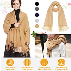 Mens Womens Oversize Cashmere Wool Shawl Wraps Blanket Winter Solid Scarf Soft Pashmina 79" X 28"