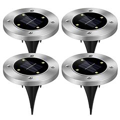 4pcs Solar Ground Light Waterproof Buried Light In-Ground Path Deck Lawn Patio Light 4LED