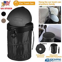 Universal Car Trash Can Portable Car Garbage Bin Foldable Pop-up Trash Can with Cover Leak Proof