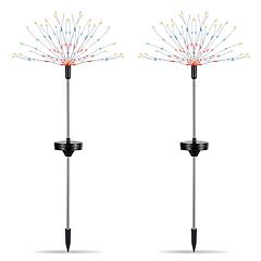 2Pcs Solar Powered Starburst Lights 240 LEDs Firework Lamp Garden Path Decor Lights