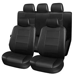 9Pcs Car Seat Cover Set PU Leather Auto Seat Cover Protector Front Back Seat Protector Cushion