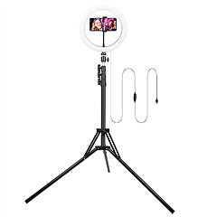 10in LED Selfie Ring Light Dimmable 120 LEDs Makeup Ring Lights w/ Adjustable Tripod Stand Cell Phone Holder USB Powered For YouTube Video/Live Stream