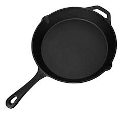 Pre-Seasoned Cast Iron Skillet Oven Safe Cookware Heat-Resistant Holder 12inch Large Frying Pan Non-Stick Like Surface Cooking Frying Searing Baking