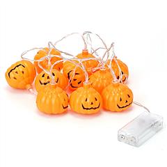 Halloween String Lights 59IN Total Length Pumpkin LED Lamps Battery Powered Decorative Holiday Lights For Indoor Decor