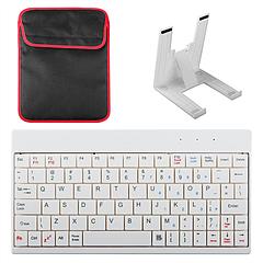 80 Keys Wired Keyboard Mini USB Connector Keyboard Portable Durable Keyboard w/ Carry Bag Tablet Stand for Android Window Tablet