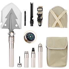 Military Folding Shovel Multifunctional Survival Emergency Spade Tactical Multi Tool For Outdoor Camping Hiking Backpacking w/ Compass