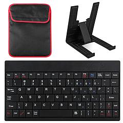 80 Keys Wired Keyboard Mini USB Connector Keyboard Portable Durable Keyboard w/ Carry Bag Tablet Stand for Android Window Tablet