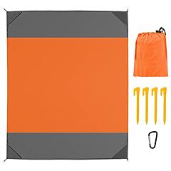 108x96.46in Sand Proof Picnic Blanket Water Resistant Foldable Camping Beach Mat w/ 4 Anchors 1 Carry Bag For 4-6 People