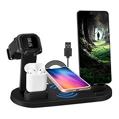 Wireless Charger Dock 4 in 1 10W Fast Charging Station For iPhone Apple iWatch Series 5/4/3/2/1 AirPods Fit for iPhone 11/11Pro/XS/XR/MAX/X/8 Plus/8 S