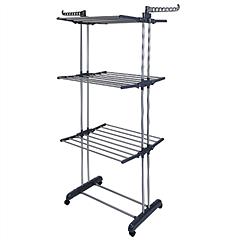 Clothes Drying Rack Rolling Collapsible Laundry Dryer Hanger Stand Rail Shelve
Wardrobe Clothing Drying Racks w/ Dual Side Wings