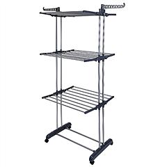 Clothes Drying Rack Rolling Collapsible Laundry Dryer Hanger Stand Rail Shelve
Wardrobe Clothing Drying Racks w/ Dual Side Wings