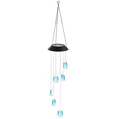 Solar Powered Angel Lights Wind Chimes LED Color Changing Hanging Wind Lamp Water Resistant Decorative Night Lamp For Lawn Yard Balcony Porch