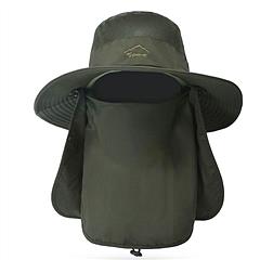 Fishing Bucket Hat Wide Brim Breathable Unisex Hat Sunlight-proof Removable Neck Face Fishing Cap For Fishing Hiking Traveling