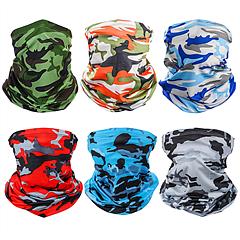 6Pcs Summer Neck Gaiter UV Sunscreen Protection Face Mask Scarf Breathable Cooling Shield Coverings For Cycling Hiking Fishing Running Motorcycle