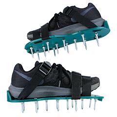 1Pair Lawn Aerator Shoes Grass Aerating Spike Sandal Heavy Duty Aerator Shoes w/ Adjustable Straps for Lawn Garden