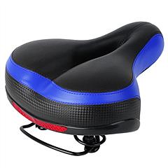 Bike Seat Water-Resistant Comfortable Bicycle Padded Saddle Wear Resistant Hollow Leather  
Seat Cushion w/ Dual Springs Reflective Strip for Mountai