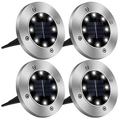 4Pcs Solar Powered Ground Light Outdoor IP65 Waterproof Buried In-Ground Lamp Decorative Path Deck Lawn Patio Lamp