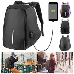 Unisex Anti-Theft Backpack Travel Laptop Backpack Business School Bag W/ USB Charging Hole Fits Up To 15.6in Laptop Notebook