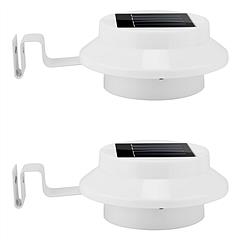 2Pcs Solar Powered Gutter Lights Outdoor IP65 Waterproof Dusk to Dawn Sensor Security Lamps Solar Wall Fence Yard Lamps