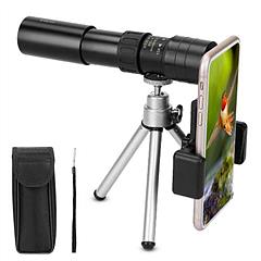 10X-300X Zoom Monocular Telescope High Definition Phone Telephoto Lens w/ Phone Holder Clamp Tripod For Hunting Hiking Sightseeing