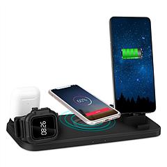 6 In 1 Qi Wireless Charger 10W Fast Charging Station Fit For iWatch 5/4/3/2/1 Airpods Pro/1/2 IOS phone Xs/MAX/XR/X/8/8Plus/11/Pro/11Pro max Galaxy No