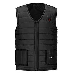 Heat Jacket Vest 3 Heating Gear Adjustable USB Heated Vest Warm Heat Coat Vest w/ 5 Heating Pads For Men Women Winter Outdoor Activity