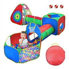 5Pcs Kids Ball Pit Tents Pop Up Playhouse w/ 2 Crawl Tunnel & 2 Tent For Boys Girls Toddlers Preschool Children Indoor Outdoor