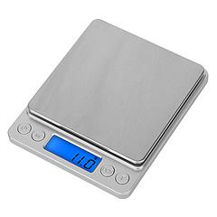 Digital Kitchen Scale 3000gx0.1g Jewelry Coin Gram Pocket Scale Stainless Steel LCD Display Food Gram Scale w/ Dual Trays PCS Counting Tare Function