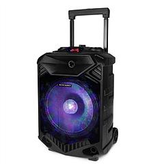 Wireless Party Speaker 12in Woofer Bass Party Speaker w/ Cordless Microphone FM Radio USB Reading MMC Car Slot Aux-In Flashing LED Colorful Lights