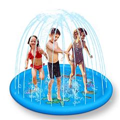 Sprinkler & Splash Pad For Kids 68IN Inflatable Blow Up Pool Sprinkle Play Mat Summer Outdoor Water Toys Wading Pool Splash Pad Outside Water Play Mat
