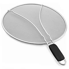 Grease Splatter Screen 13in Stainless Steel Fine Mesh Splash Mesh Shield Hot Oil Stopper w/ Resting Feet For Frying Pan Cooking Woks Skillets Pots Pan