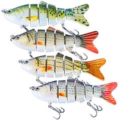 4Pcs 10cm/20g Bass Fishing Lure 6 Segment Multi Jointed Lifelike Fish Lures Sinking Wobbler Swim Bait For Freshwater Saltwater Fishing