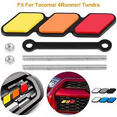 Tri-color Grille Badge Emblem Fit For Toyota Tacoma 4Runner Tundra Decal Decor Grill Decoration
