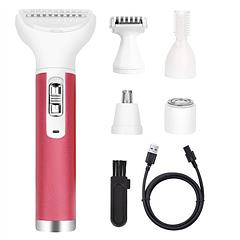 5 In 1 Lady Electric Razor Painless Hair Removal Eyebrow Nose Cordless Shaver Set Rechargeable Hair Exfoliation For Bikini Line Arm Leg