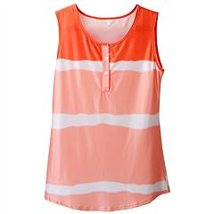 Women Tie-dye Sleeveless Tank Tops Summer Loose T Shirts Tops Button Down Shirts Vest Blouse Plus Size