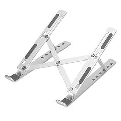 Laptop Riser Stand Lifter Foldable Aluminum Desktop Phone Holder Stand Angle Height Adjustable Tablet PC Holder Riser Ventilated Laptop Phone Tray