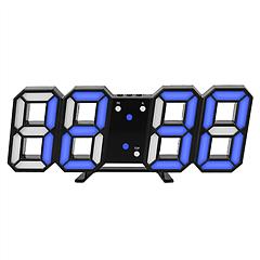 3D LED Digital Wall Clock Sound Control Table Desk Alarm Clock w/ 3 Auto Adjustable Brightness Snooze Date Temperature 12/24Hr Time Display For Office