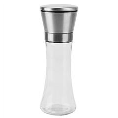 Stainless Steel Salt Pepper Grinder Tall Glass Sea Salt & Pepper Mill Shaker w/ Adjustable Coarseness