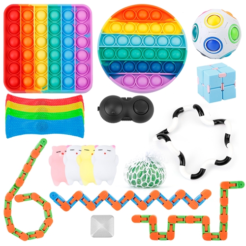 19Pack Sensory Fidget Toys Set Stress Relief Anti-Anxiety Tools Bundle ...