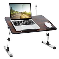 Moclever Foldable Laptop Stand Desk Height Angle Adjust Notebook Bed Table Breakfast Reading Table For Sofa Couch Floor Dormitory [For Laptop Under 17in]