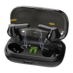 True Wireless V5.0 Earbuds IPX5 Water Resistant In-Ear Stereo Headsets TWS Noise Canceling Earbuds w/ LCD Digital Display Magnetic Charging Dock