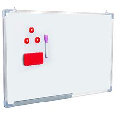 Magnetic Dry Erase Whiteboard 34.6x22.8” Easy Install Whiteboard w/ Marker Eraser Brush Magnets For Studying Teaching Business Presentations